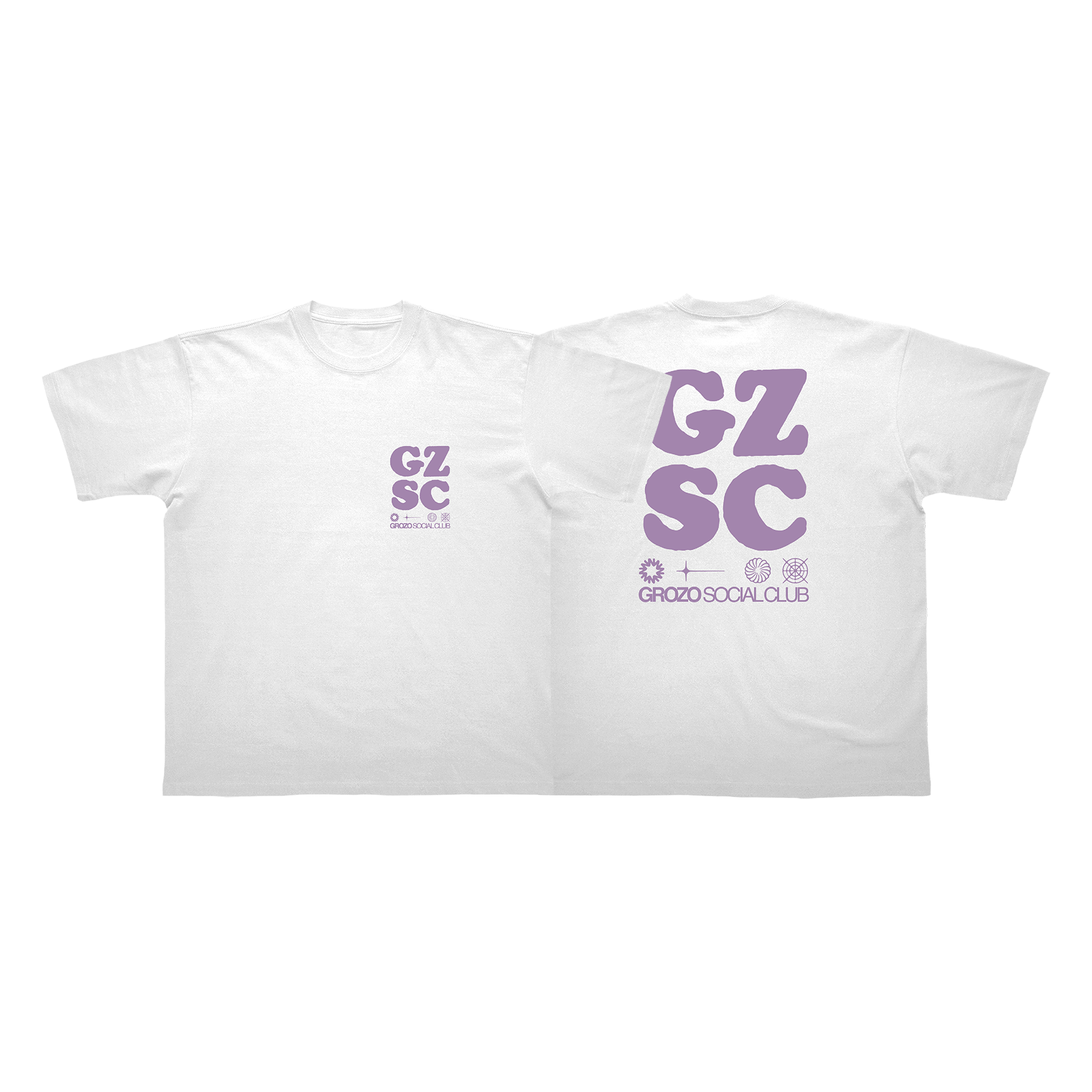 T-SHIRT BLANC VIOLET - GZSC